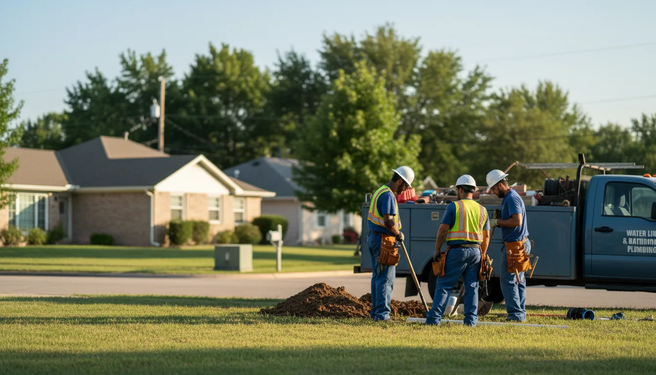 Residential water line and bathroom plumbing service in Boling, TX